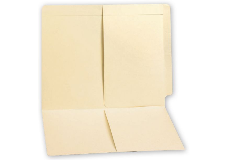 Product image for End Tab Folders, Manila, 11pt, 2 Half Pocket, No Fastener - Item# 12880