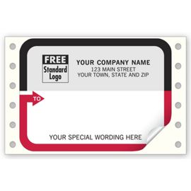 1289-Mailing Labels, Continuous, White w/ Black/Red Border1289