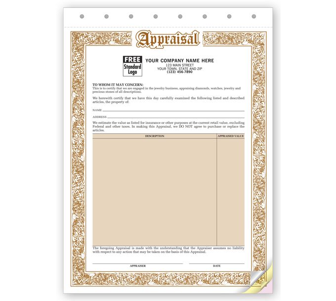 Free Printable Jewelry Appraisal Form Printable Word Searches