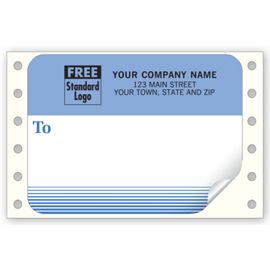 1290-Mailing Labels, Continuous, White w/ Blue Address Area1290