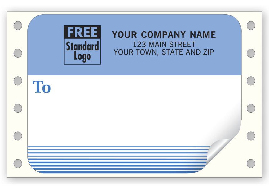 Product image for Mailing Labels, Continuous, White w/ Blue Address Area - Item# 1290