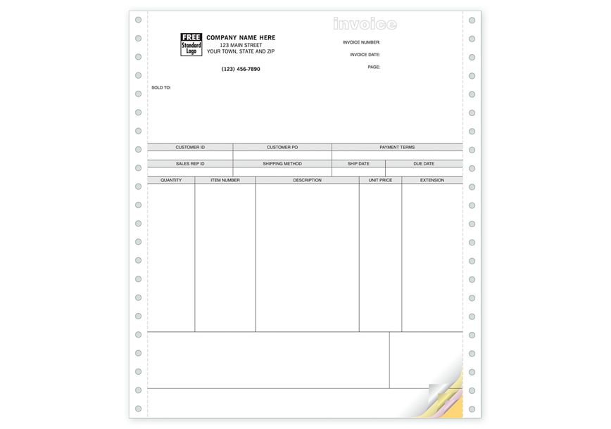Product image for Product Invoices, Continuous, Classic - Item# 13340