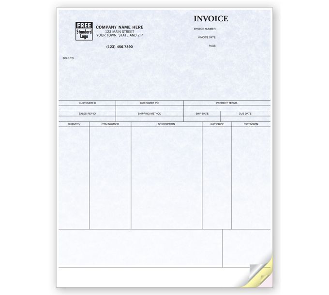 Business Invoices - Parchment Laser Product Invoices - 13343G by Deluxe ...