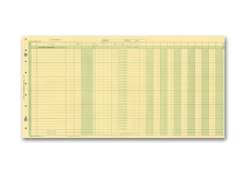 Product image for Payroll/Expense Journal Sheets - Item# 136021N