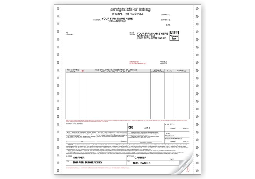 Product image for Bills of Lading, Continuous - Item# 13650