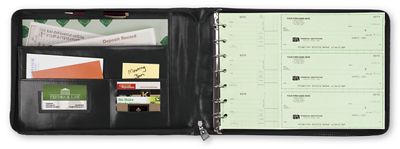 Check Binders - 3-On-A-Page Zippered Leather Look Vinyl Portfolio ...