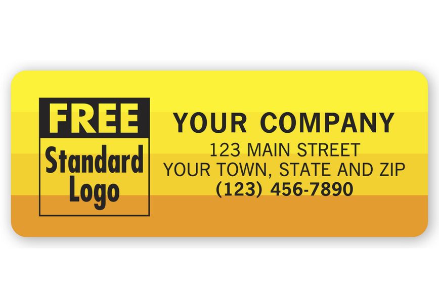 Product image for Advertising Labels, Yellow with Orange Sunset Shaded - Item# 1501