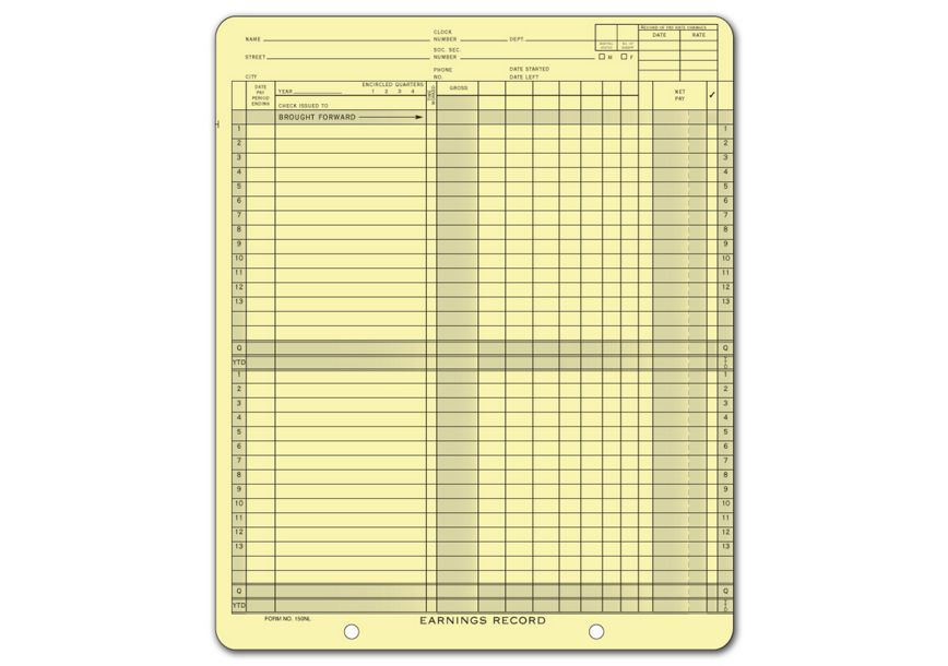 Product image for Weekly Earnings Record - Item# 150NL