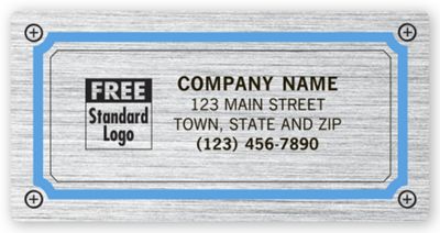 Custom Advertising & Service Label - Brushed Chrome - by Deluxe