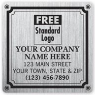 Weatherproof Plate Label, Brushed Silver Poly, 3 X 3"