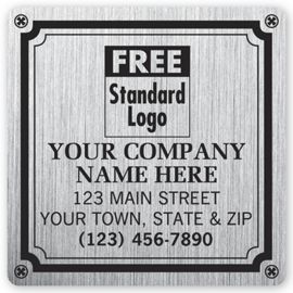 1520-Weatherproof Plate Label, Brushed Silver Poly, 3 X 3"1520