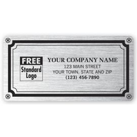 1521-Weatherproof Plate Label, Brushed Silver Poly, 4 X 2"1521