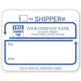 1546B-Jumbo Shipping Labels with UPS #, Padded, White with Blue1546B