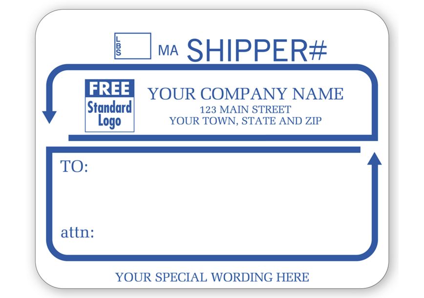 Product image for Jumbo Shipping Labels with UPS #, Padded, White with Blue - Item# 1546B