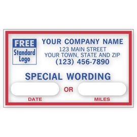 1690-Removable Adhesive Windshield Label, Custom Message1690