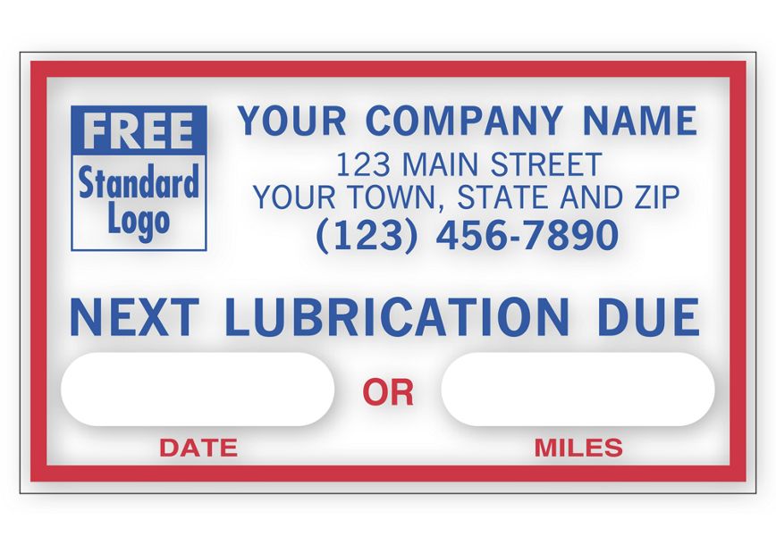 Product image for Next Lubrication Due Removable Adhesive Windshield Labels - Item# 1690B
