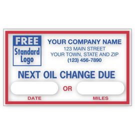 1690C-Removable Adhesive Windshield Labels, "Next Oil Change Due"1690C