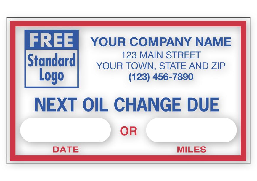Product image for Removable Adhesive Windshield Labels, "Next Oil Change Due" - Item# 1690C