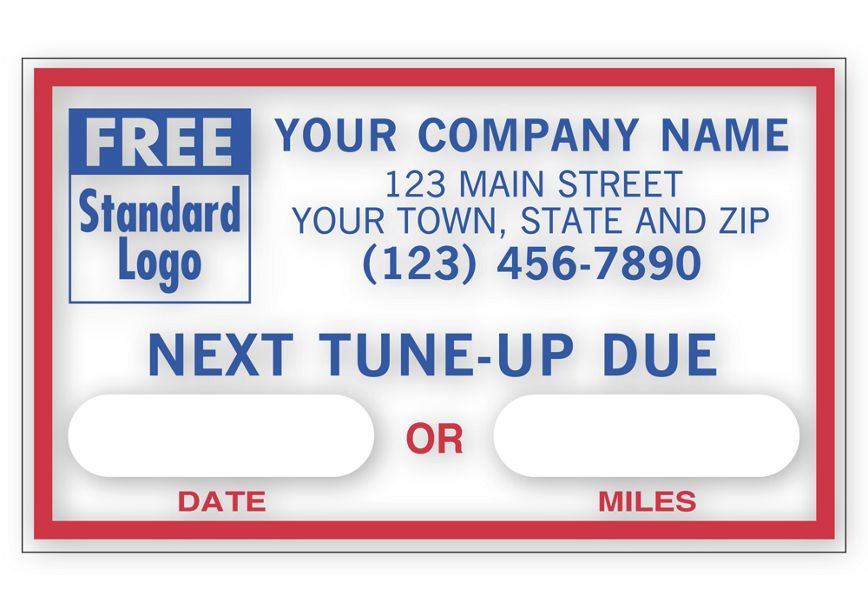 Product image for Next Tune-Up, Removable Adhesive Windshield Labels - Item# 1690D