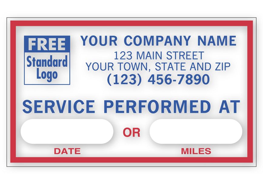 Product image for Service Performed At Removable Adhesive Windshield Labels - Item# 1690F