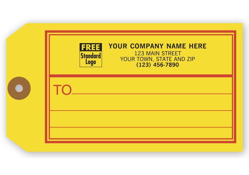 Product image for Shipping Tag, Yellow/Red - Item# 169