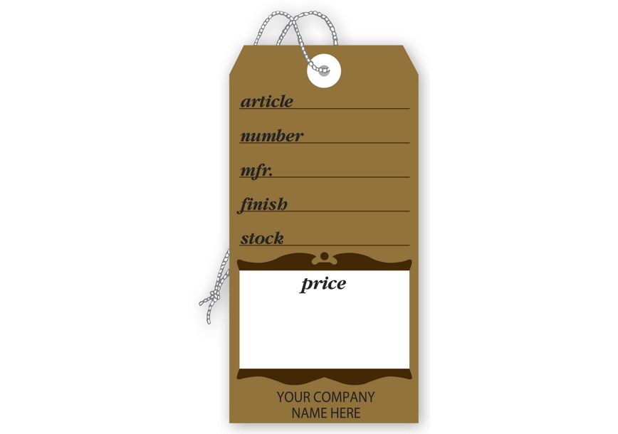 Product image for Furniture Price Tags, Brown Colonial Design, Large - Item# 178