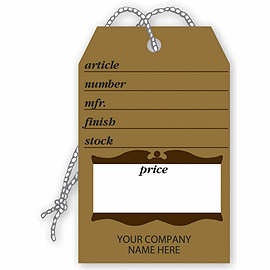 Business Tags - Small Brown Colonial Design Furniture Price Tags