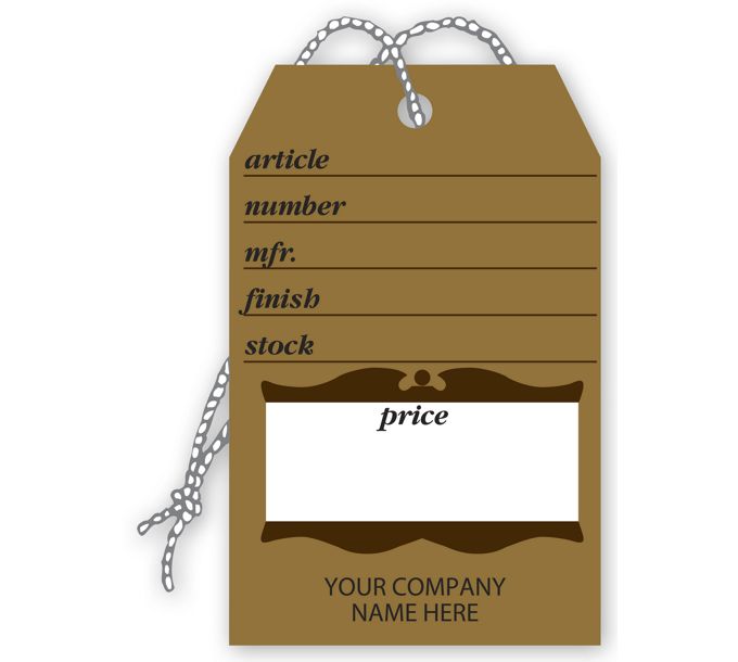 Business Tags Small Brown Colonial Design Furniture Price Tags 194
