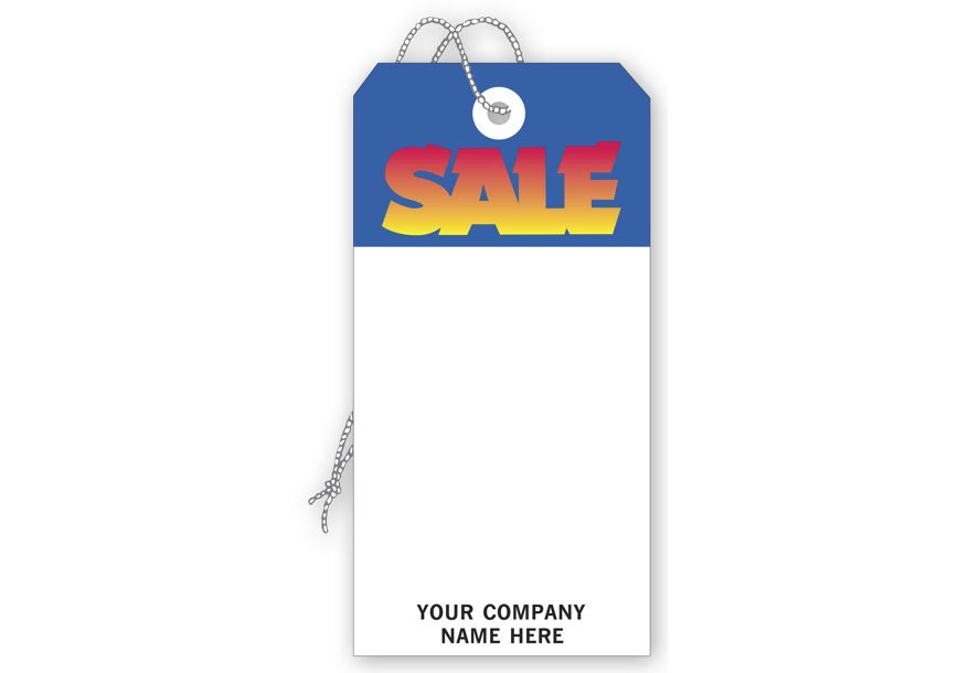 Product image for "Sale" Tag, Stock, Blue & White, Large - Item# 199