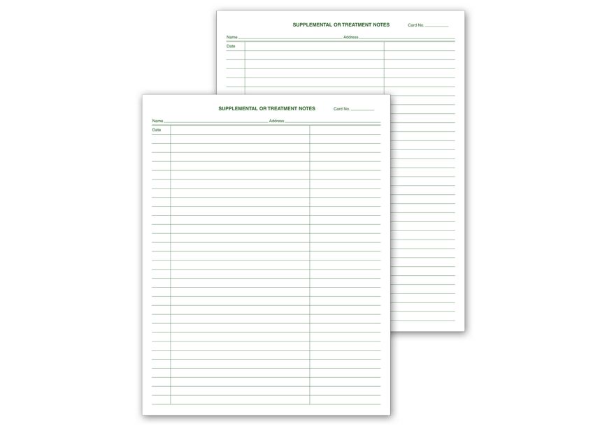 Product image for Supplemental & Treatment Notes, No Hole Punch - Item# 20001