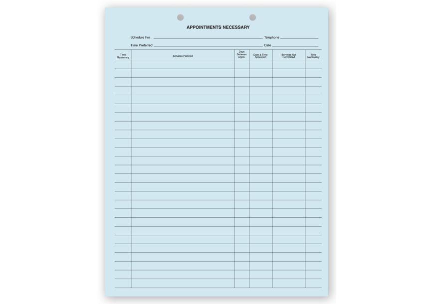 Product image for Dental Appointments Necessary Forms, 2 Hole Punch, Blue Bond - Item# 20078