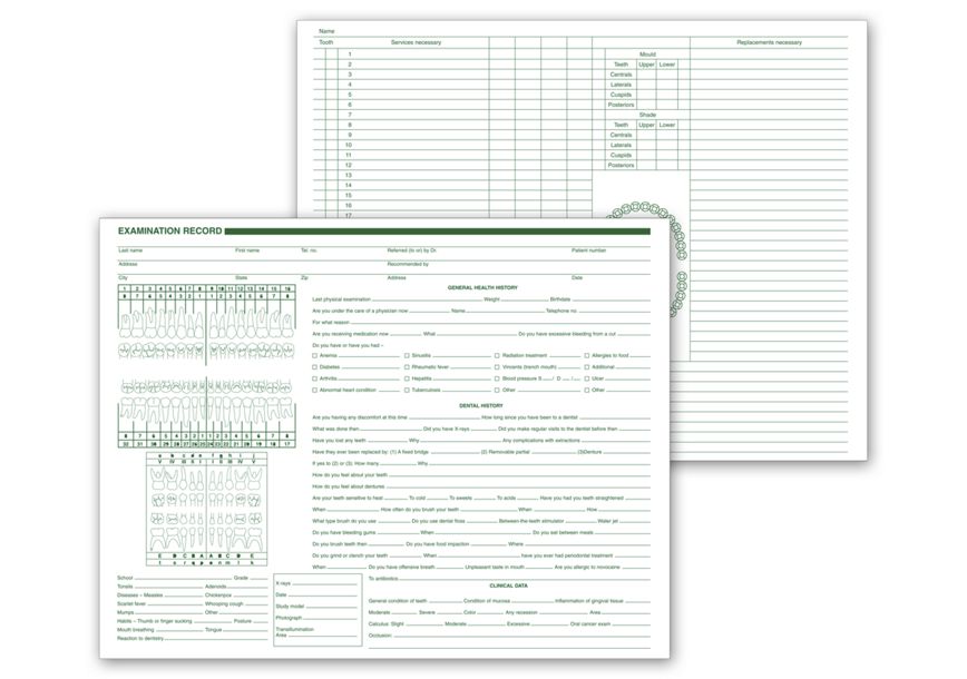 Product image for Dental Examination Records - Item# 20080