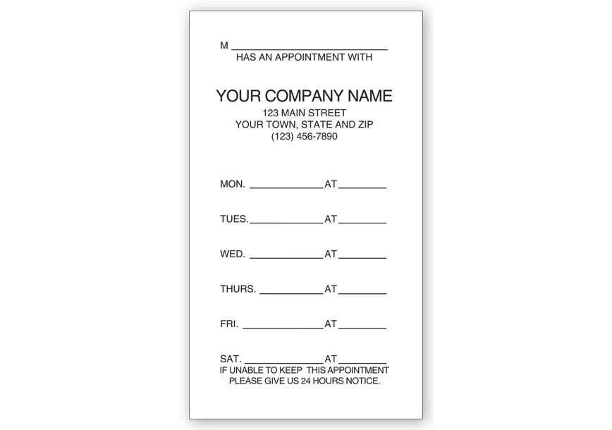 Product image for One - Sided Appointment Business Cards, Imprinted - Item# 200