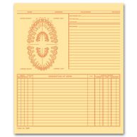 Dental Exam Record, Unnumbered Teeth, Folder Style, Buff