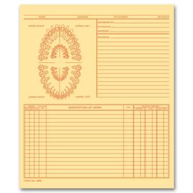20912-Dental Exam Record, Unnumbered Teeth, Folder Style, Buff20912