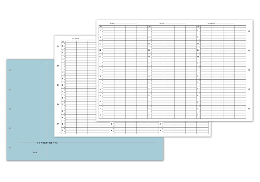 Product image for Appt Bk Refill 4 Person 15 Min 8am-9:45 - Item# 20932