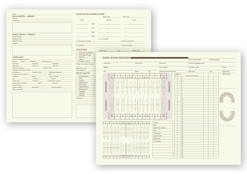 Product image for Dental Pedodontic Exam Records, Green Ledger - Item# 21018