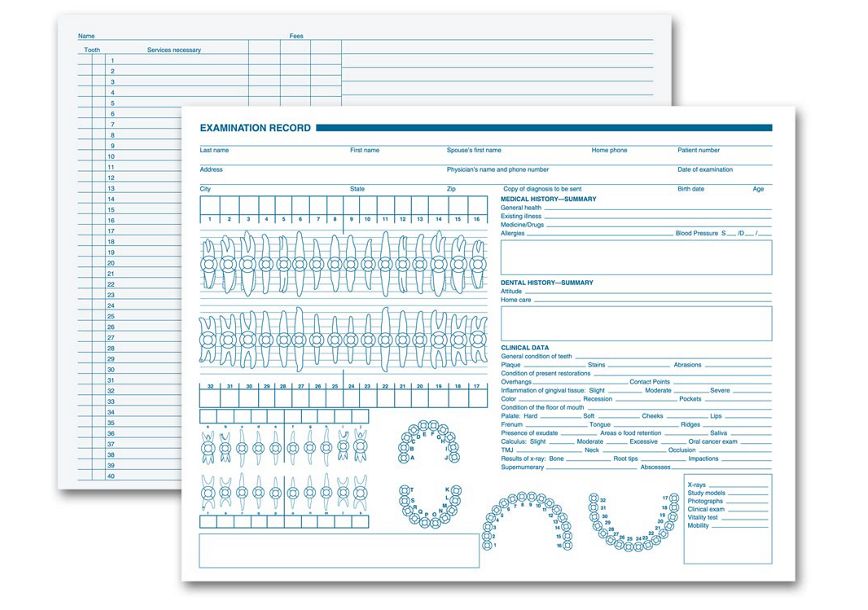 Product image for Dental Exam Record, Primary Arch & Geometric Diagrams - Item# 21023