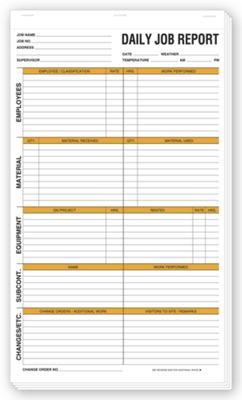 Daily Job Report Forms, 212 | Deluxe.com