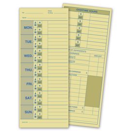 222-Weekly Time Card, Manila Tag Stock222