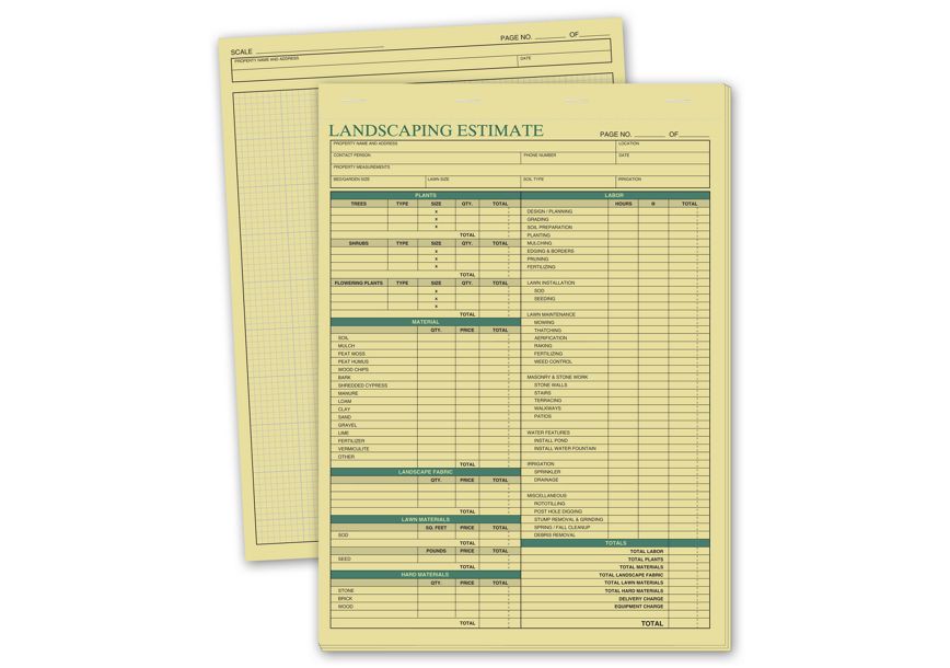 Product image for Landscaping Estimate Forms - Item# 223