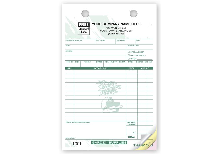 Product image for Garden Supply Register Forms - Large - Item# 2519T