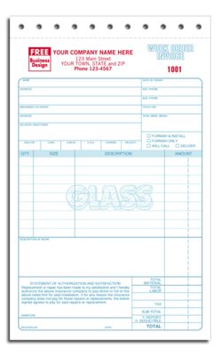 Glass Repair Work Order Sets - 2520