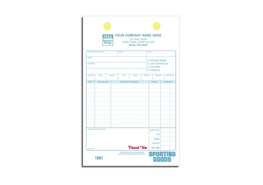 Product image for Sporting Goods Register Forms - Item# 2522