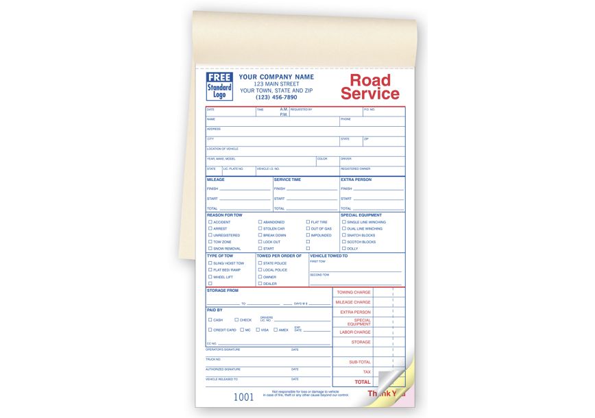 Product image for Service Orders, Road/Towing, Booked, Small Format - Item# 2525