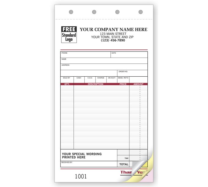Business Forms - Image Sales Slips with Special Wording - 2590 by ...