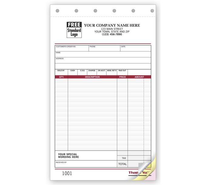 Business Forms Large Image Sales Slips 2591 by Deluxe