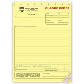 271-Change Order Form - Contractors - Yellow Carbonless271