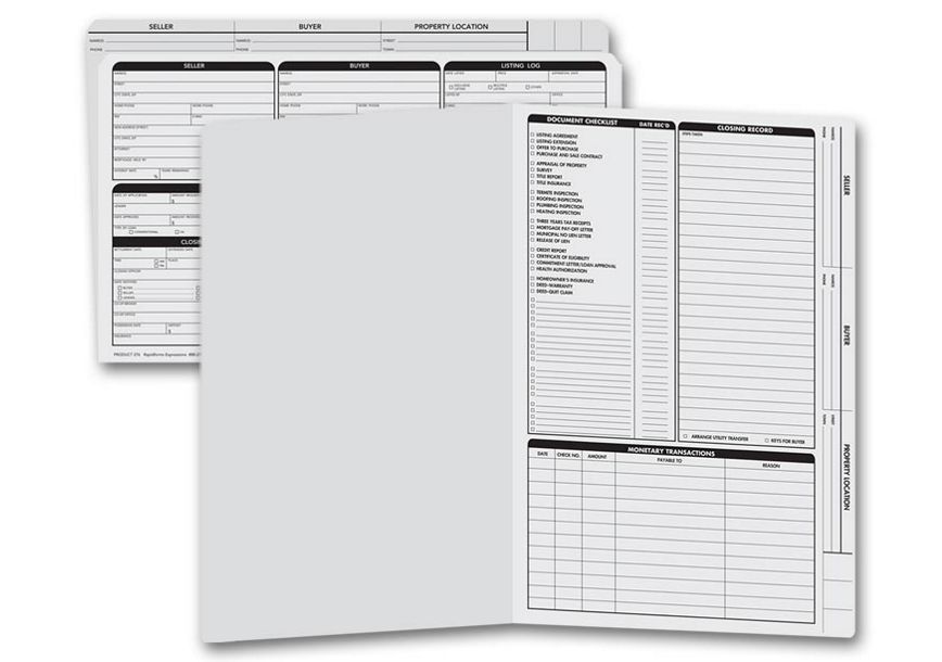 Product image for Real Estate Folder, Right Panel List, Legal Size, Gray - Item# 276