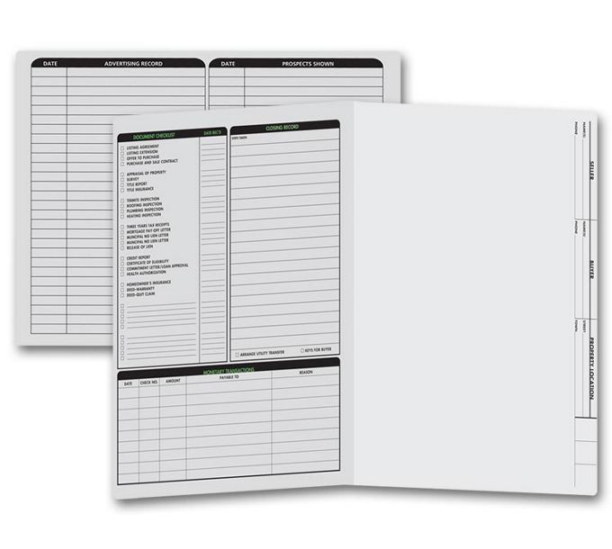Real Estate Folder, Left Panel List, Letter Size, Gray | Deluxe.com